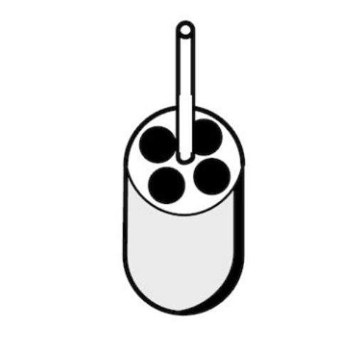 Picture of Adapter, for 4 tubes 1.5 – 2.0 mL, 11 mm × 43 mm, for 100 mL round bucket in Rotor A-4-38, 2 pcs.