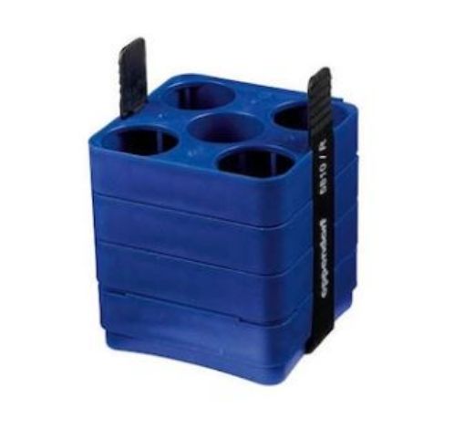 Picture of Adapter, for 5 tubes 30 – 50 mL round-bottom/50 mL conical, skirted. Please order adapter for 50 mL conical tubes skirted 5804 737 008., for 500 mL rectangular bucket in Rotor A-4-81 and Rotor S-4x500, 2 pcs.