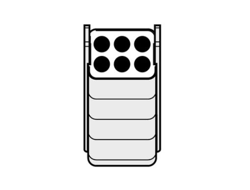 Picture of Adapter, for 6 round-bottom tubes 7 – 17 mL, for 100 mL rectangular bucket in Rotor A-4-44, 2 pcs.