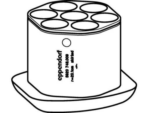 Picture of Adapters for Rotors, for 7 tubes 50 mL conical, skirted, for Rotor S-4xUniversal-Large, 2 pcs.