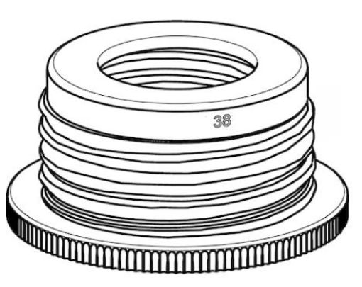 Picture of Bottle thread adapter, ETFE, from GL 45 to GL 38