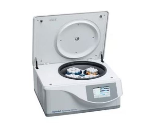 Picture of Centrifuge 5910 Ri, touch interface, refrigerated, with Rotor S-4x750, incl. round buckets and adapters for 5 mL/15 mL/50 mL conical tubes, 230 V/50 – 60 Hz (AU)