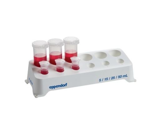 Picture of Eppendorf Tube Rack, 12 positions (6 for 5/15 mL tubes and 6 for 25/50 mL tubes), polypropylene, numbered positions, autoclavable, 2 pcs