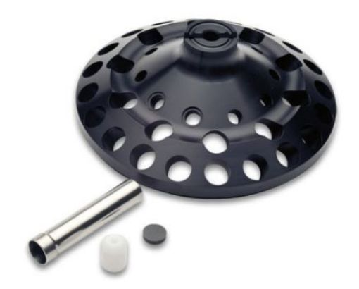 Picture of Rotor F-35-30-17, incl. 10 steel sleeves for 15 mL vessels, with 10 adapters for conical tubes and 10 rubber mats