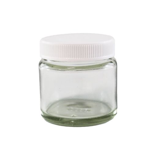 Picture of 60g/65mL Jar Flint Glass Round with 48mm White Screw Cap
