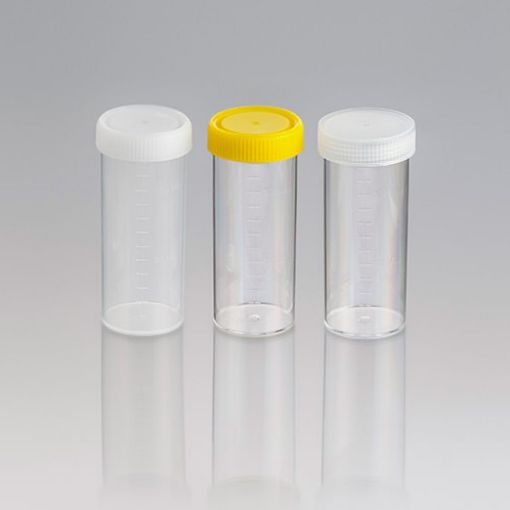 Picture of Container 120ml Polypropylene, Labelled Sodium Thiosulphate, Yellow screw cap, Gamma Sterile, 264 per carton