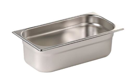 Picture of Vogue Stainless Steel 1/3 Gastronorm Tray 150mm (D) , Dimensions 325(L) x 176(W)mm