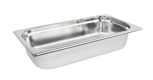 Picture of Vogue Stainless Steel 1/3 Gastronorm Tray 65mm (D) , Dimensions 325(L) x 176(W)mm