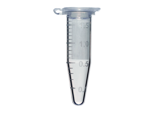 Picture of 1.5ml Low Retention Graduated Microcentrifuge Tube, Clear, free of RNase, DNase, PCR inhibitors, pyrogen-free, 250 pack