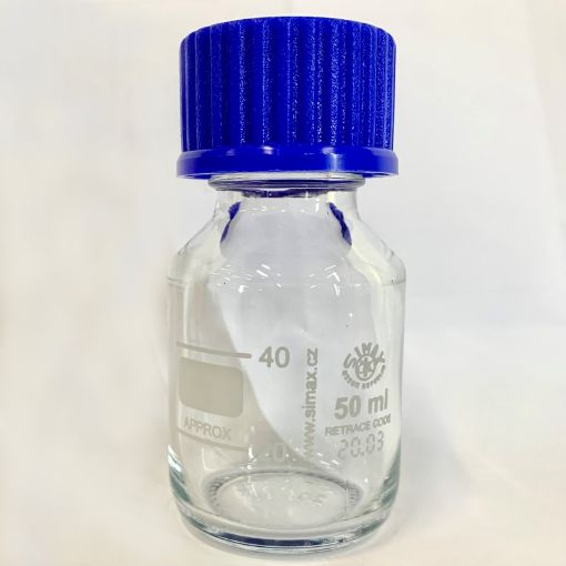 Picture of 50ml Glass Reagent Bottle with pouring ring & screw cap
