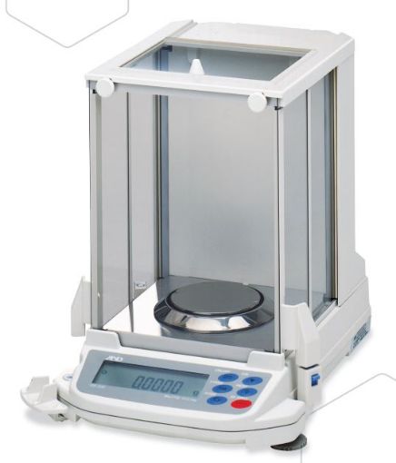 Picture of A&D Balance 210g x 0.1mg, internal calibration, standard glass breeze break, RS232 interface with 85mm pan size