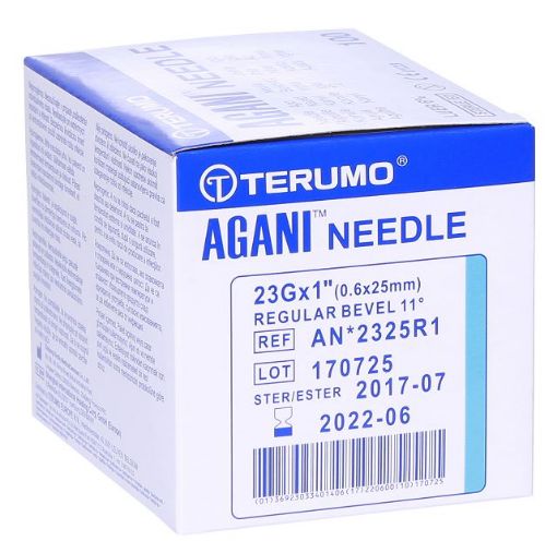 Picture of Terumo Needle 23G x 25mm Agani, box 100