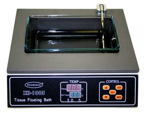 Picture of Tissue and lighted tissue flotation Water Bath with glass bath, Ambient +5C to 70C, LED light, timer 0-120 min