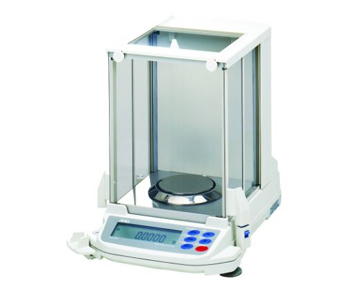 Picture of A&D Balance 210g x 0.1mg, internal calibration, standard glass breeze break, RS232 interface with 85mm pan size