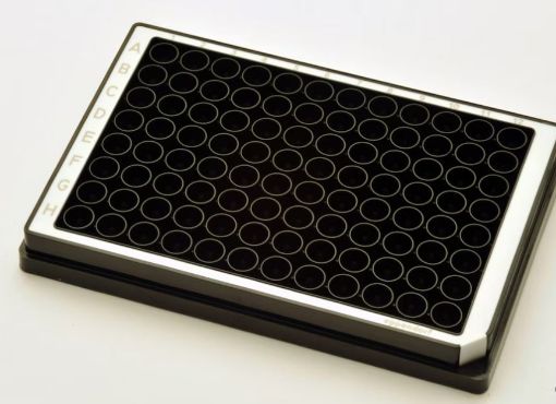 Microplate 96/F, wells black, PCR clean, white, 80 plates (5 bags × 16 plates)