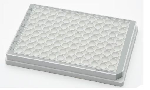 Microplate 96/F, wells white, PCR clean, gray, 80 plates (5 bags × 16 plates)