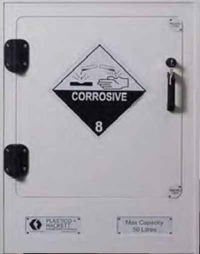 Picture of 60L Corrosive Storage Cabinet, underbench, single door, 1 shelf, 760 H x 604 W x 506mmD