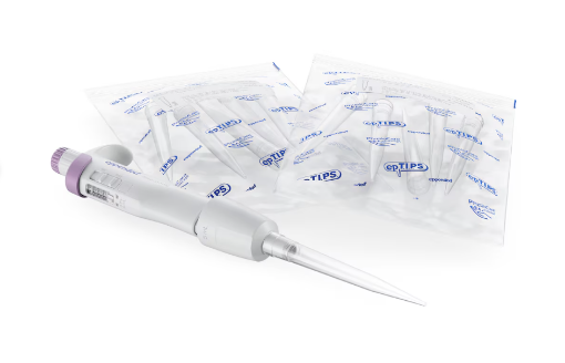 Picture of Eppendorf Research® 3 neo, 1-channel, 0.25 – 5 mL, violet, incl. epT.I.P.S.® sample bag (x 10 tips)