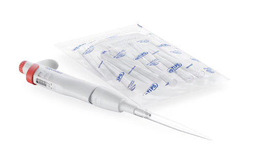 Picture of Eppendorf Research® 3 neo, 1-channel, 0.1 – 2 mL, red, incl. epT.I.P.S.® sample bag (x 10 tips)
