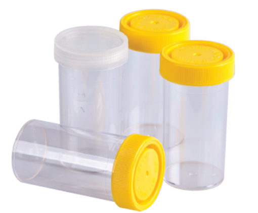 Picture of Container 120mL PS amber w/red PE cap box 300