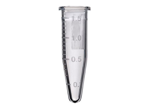 Picture of 1.5mL Graduated Microcentrifuge Tubes, Clear, Capless, 500 per pack
