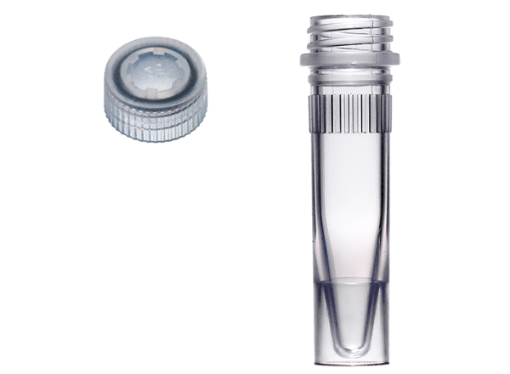 Picture of 1.5mL Assembled Ribbed Skirted Tube, Clear Cap, Sterile, 50 per pack