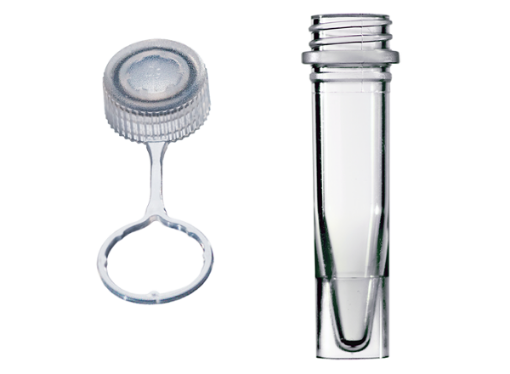 Picture of 1.5mL Assembled Skirted Tube, Clear Tethered Cap, Sterile, 50 per pack