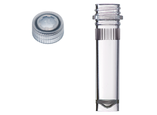 Picture of 2.0mL Assembled Ribbed Skirted Tube, Clear Cap, Sterile, 50 per pack