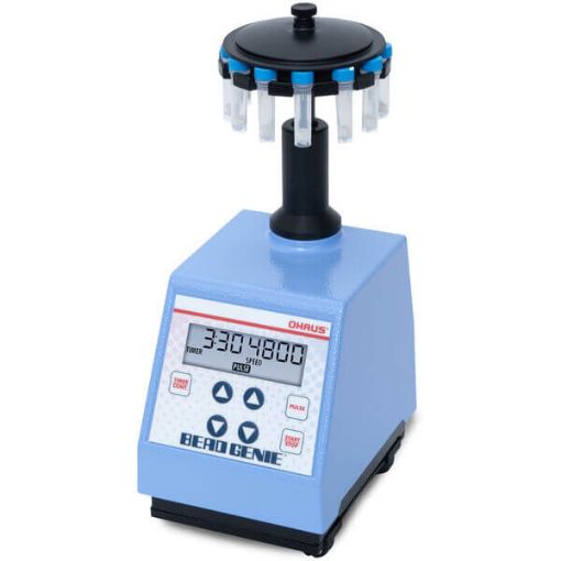 Picture of Bead Genie homogenizer, BH3 (SI-B106AU), comes with holders for 3x50mL tubes; 12x1.5/2.0mL microtubes; 6x15mL tubes