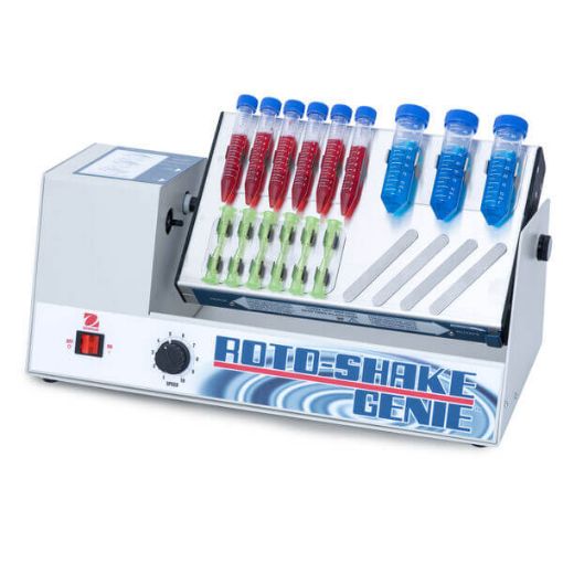 Picture of Multi-mode Rotator Roto-Shake Genie, RT22(SI-1106AU), rotate/rock/shake, magnetic plate 200x340mm, rotating speed 5-35rpm, rocking speed 10-70rpm, tilt angle 10°, 5 accessories