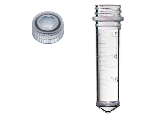 Picture of 2.0mL Assembled Graduated Conical Tube, Clear Cap, Sterile, 50 per pack