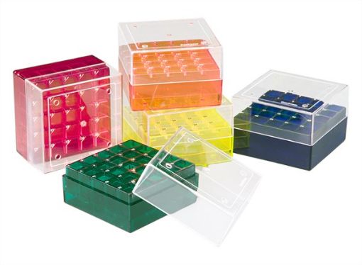 Picture of 25-Place CryoFreeze Polycarbonate Rack for 1.0/1.8mL Cryo Tubes, Assorted Colors, 5 racks per pack
