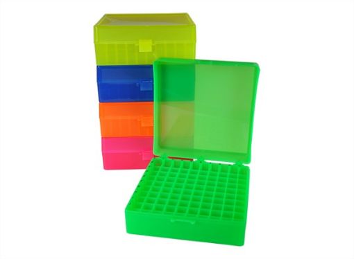 Picture of 100-Place Freezer Rack w Hinged lid, Fluorescent Green, 5 racks per pack