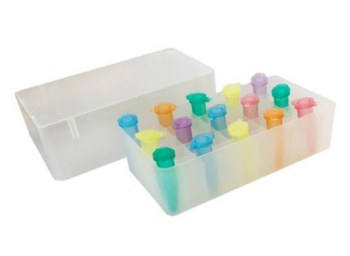 Picture of 50-Place MCT Rack for 0.5 mL tubes w lid, Clear, 5 racks per pack