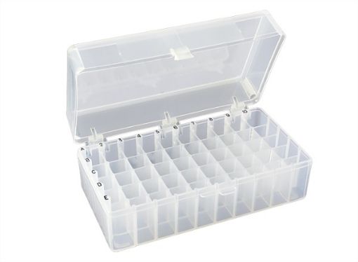 Picture of 50-Place Freezer Rack w Hinged lid, Fluorescent Blue, 5 racks per pack