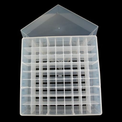 Picture of 81-Place Freezer Rack w lid, Slotted Base, Clear, 5 racks per pack