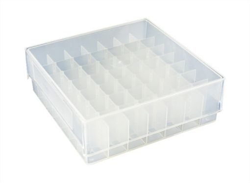 Picture of 49-Place Freezer Rack w lid, Slotted Base, Clear, 5 racks per pack
