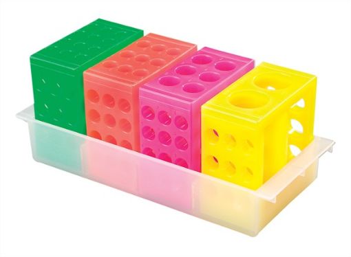Picture of 4-Way Flipper rack w/ tray, Fluorescent Assorted, 4 racks in a tray per pack