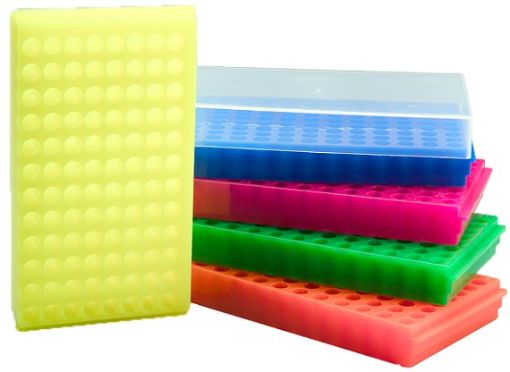 Picture of 96-Place Flipper Rack w lid, Std Green, 5 racks per pack