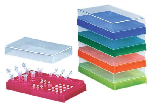 Picture of PCR WorkUp Rack and Workstation assembly w lid, Fluorescent Assorted, 5 per pack