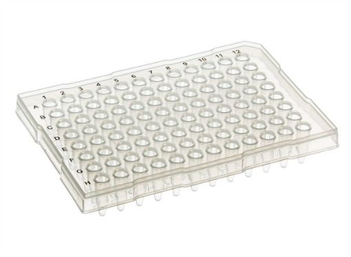 Picture of 96-Well PCR Plate semi-skirted (ABI-style) Raised Rim, Clear, 10 per pack