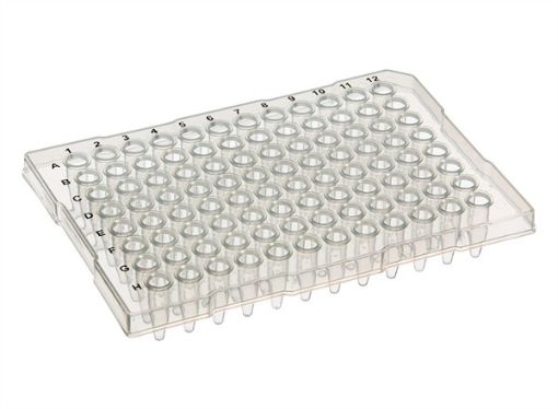 Picture of 96-Well PCR Plate semi-skirted (ABI-style) with flat top, Clear, 10 per pack