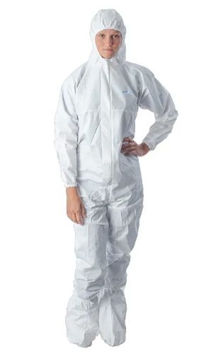 Picture of Bioclean D disposable coverall with hood & integrated boots, sterile, size small, carton of 20