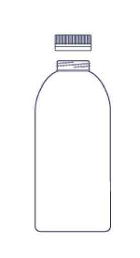 Picture of Bottle 500mL PET 50mg sodium thio red cap sterile box 72
