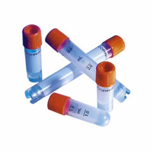 Picture of Cryovial 2ml PP External thread, Self-Standing with round bottom, orange PP cap, 500 per carton