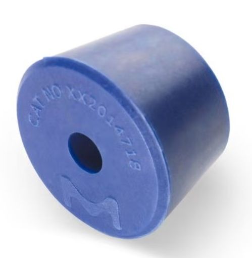 Picture of Silicone Stopper #8, 41mm diam., 1 hole 9.5mm, parylene coating, pack 5