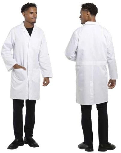 Picture of Lab Coat, Shine Classic Unisex, White, press stud front, size Medium