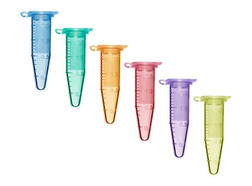 Picture of 1.5mL Graduated Microcentrifuge Tubes, Assorted, 500 per pack